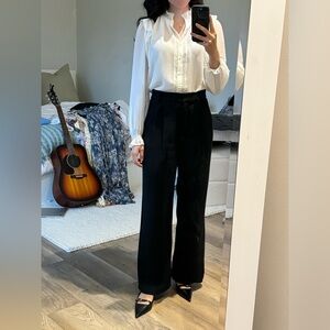 Aritzia Wilfred 2XS White Long Sleeve Blouse top